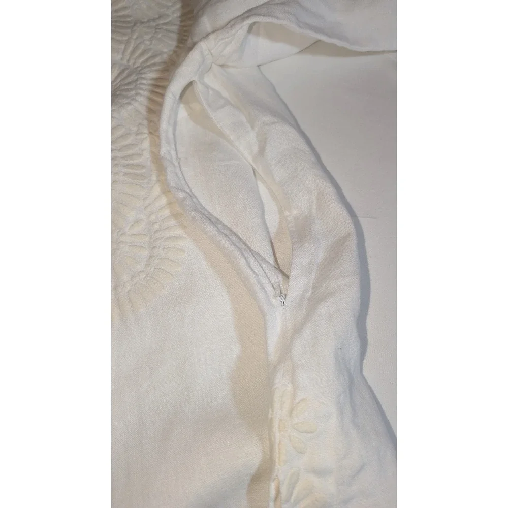 Tory Burch embroidered tory tunic Top long sleeve top Sz 4 Linen Boho Beach